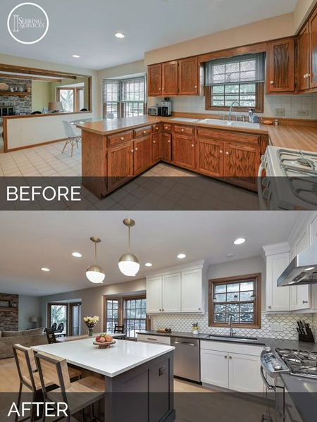 Before and after kitchen renovations