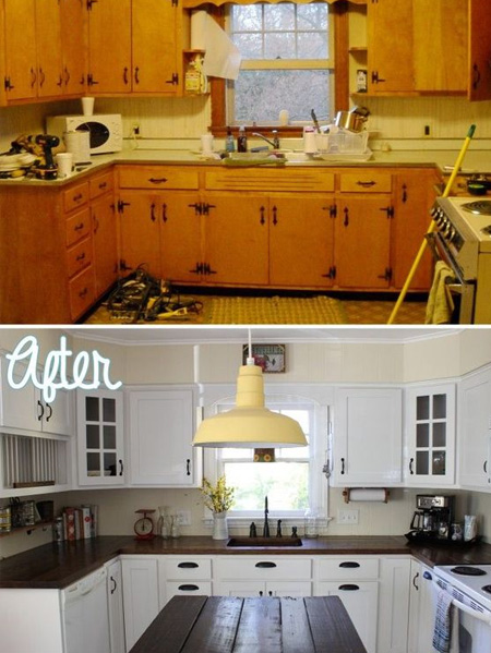 Before and after kitchen renovations