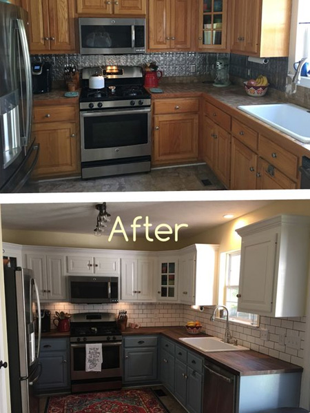 Before and after kitchen renovations