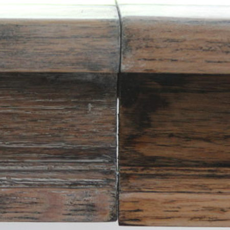 before and after applying liming wax