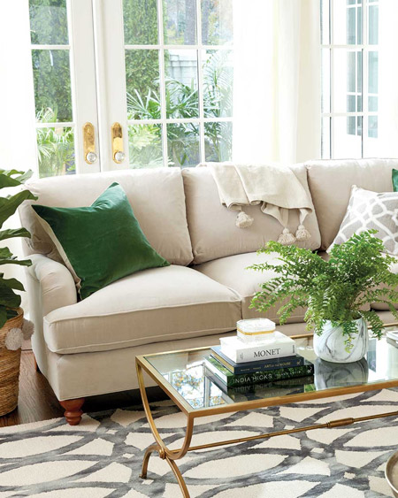 a bold, patterned rug