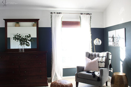 A bland corner is transformed into a comfortable seating area