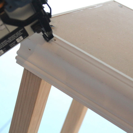 add a few nails using an air nailer