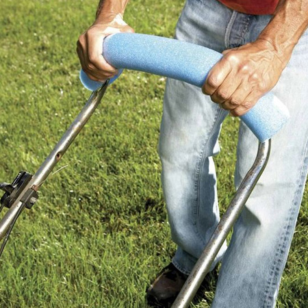 pool noodle idea for lawnmower