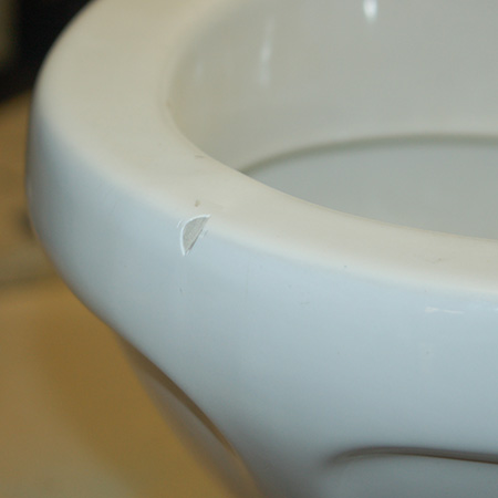 repair chips in toilet or basin