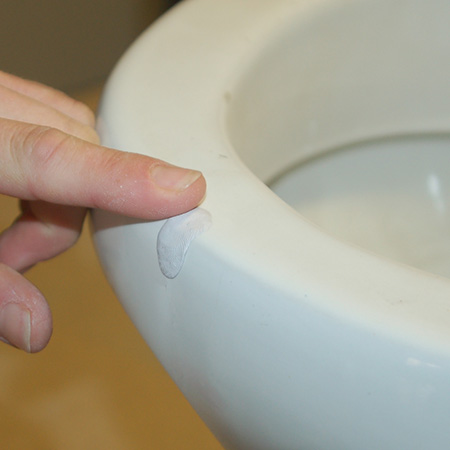 repair chips in toilet or basin