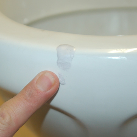 repair chips in toilet or basin