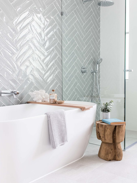 introduce wooden elements into a bathroom