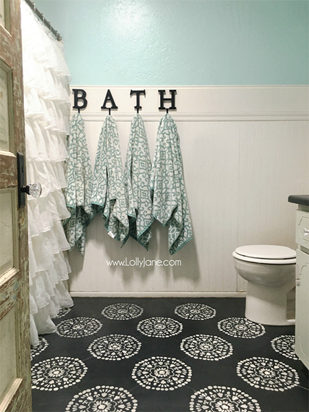 chalk paint bathroom floor