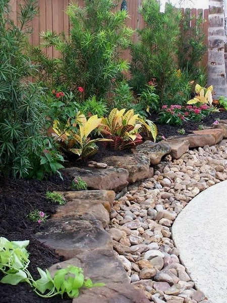 natural stone border for beds