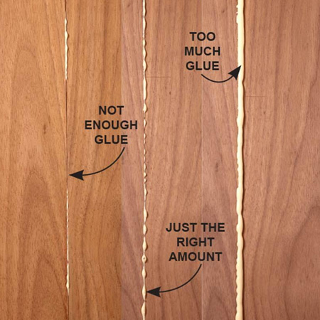 don't apply too much wood glue