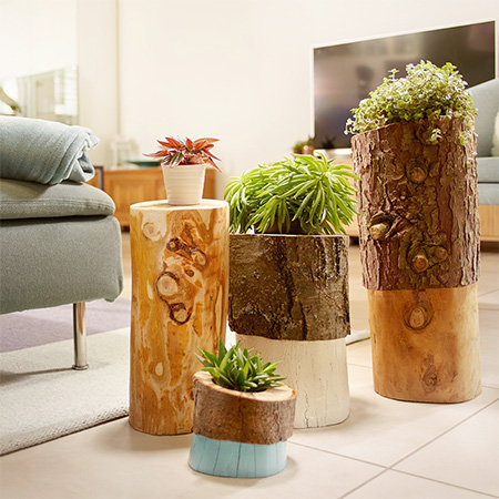 tree stump flower pot containers