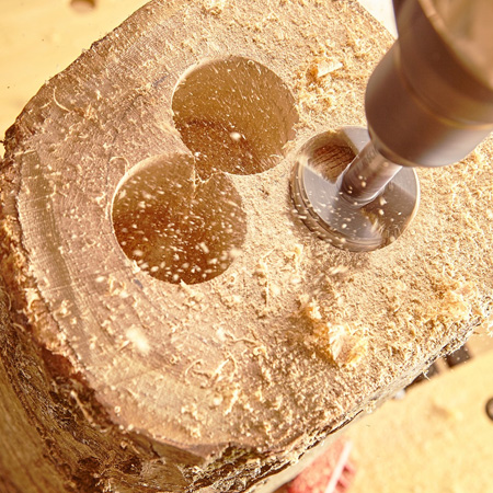 make flower pots with tree stumps