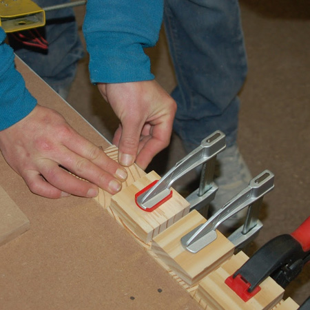 glue wood slices to the top
