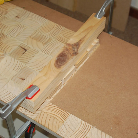 clamp the wood slices in place
