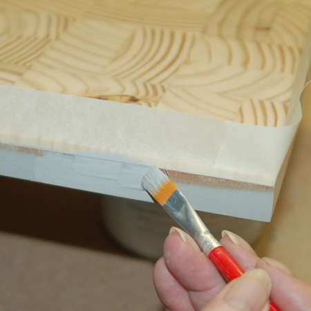 mask off wood sliced areas