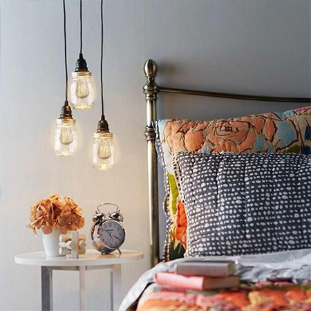 make a bedside hanging lamp