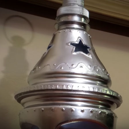 christmas lantern from recycled plastic bottle