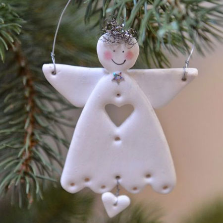 air dry clay tree ornaments