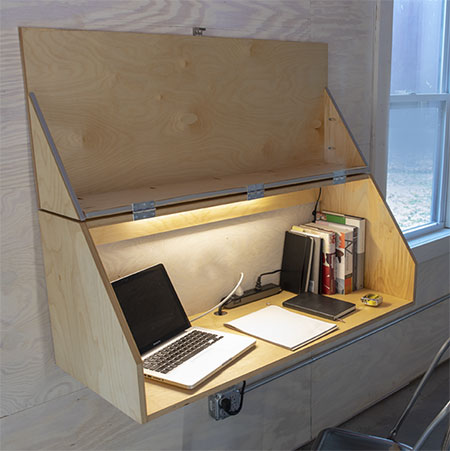 diy wall mounted workshop desk