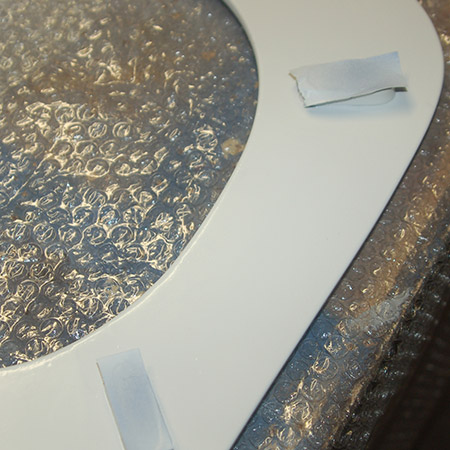 HOME-DZINE | DIY Home Repair - I managed to get my hands on a can of Rust-Oleum Tub & Tile Aerosol (spray paint), but this product is hard to come by. However, Appliance Epoxy sspray is also an epoxy paint and will work just as well. 