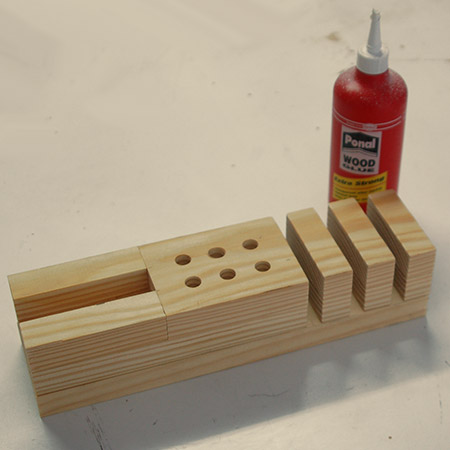 6. Glue all the components onto the base, as shown below.