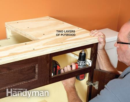 How to apply mosaic tile to vanity 