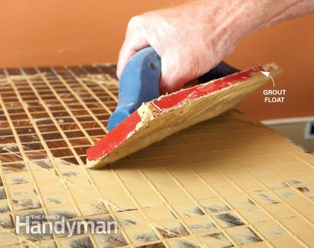 How to apply mosaic tile to vanity 