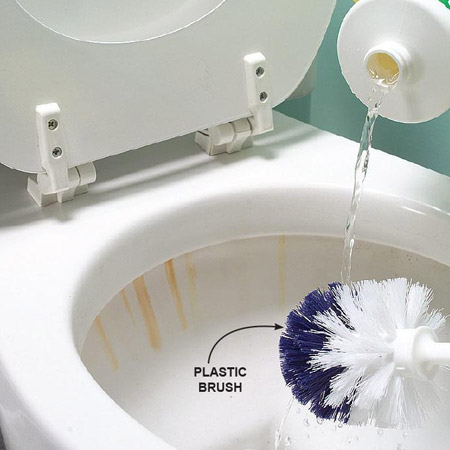 Remove stubborn bathroom stains