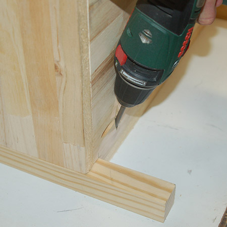 Secure the base in place with pocket-hole screws.