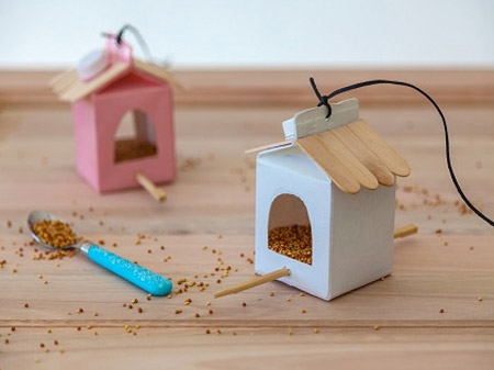 HOME-DZINE | Craft Ideas - Make a hole at the top of the bird feeder to thread a length of string through for hanging the feeder outdoors and fill with wild bird seed. 
