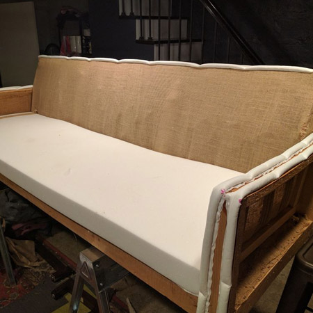 HOME-DZINE | Upholstery Projects - With all the old trimmings removed you can start building up again with new foam and batting. 