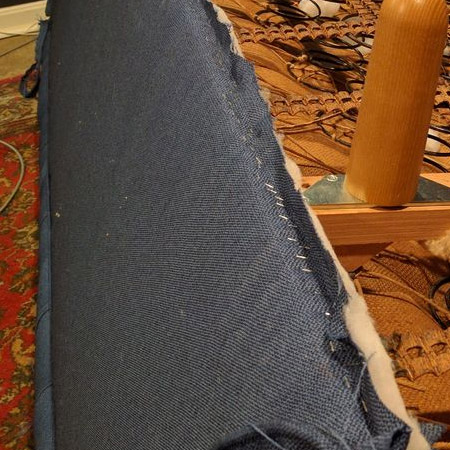 HOME-DZINE | Upholstery Projects - Along the back the fabric is pulled taut and stapled underneath the back.