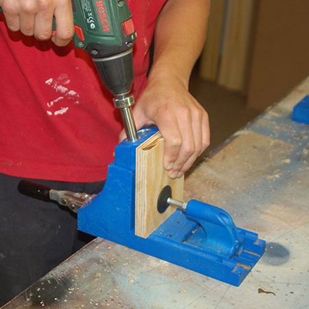 HOME-DZINE | DIY Projects - If you are going to be filling the pocket-holes with custom plugs, cut these out of a piece of scrap plywood with your Kreg Plug Cutter.