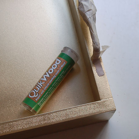 Tray with black & gold crackle finish