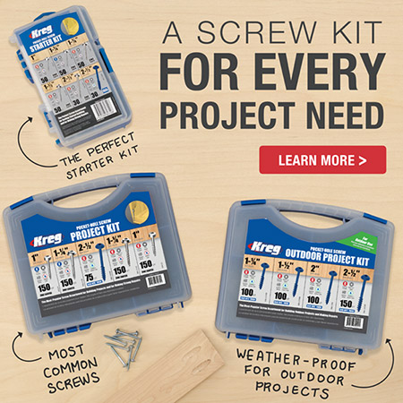 HOME DZINE | DIY Tips - Kreg screws are designed with key feature. They have a flat-bottomed head, engineered with a square drive, have a smooth shank, are case-hardened steel and self-tapping.