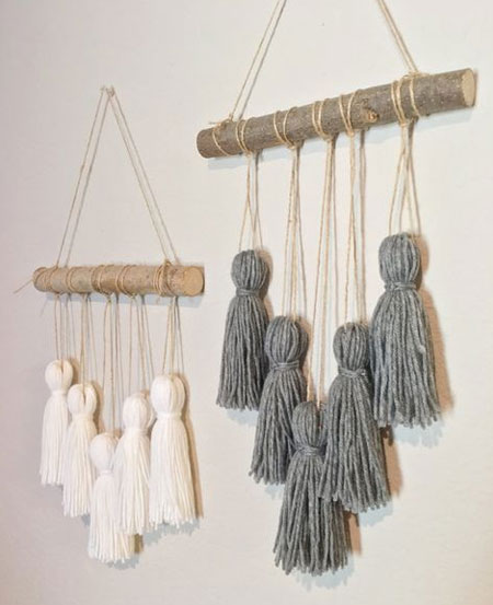 HOME-DZINE | Home and Decor Crafts - yarn tassel wall hanging
