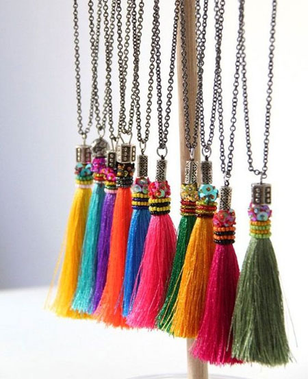 HOME-DZINE | Home and Decor Crafts - emroidery thread tassel necklace