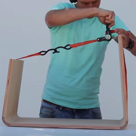cut slots to bend plywood