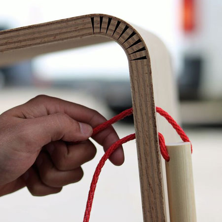 rope and dowel for paper roll holder