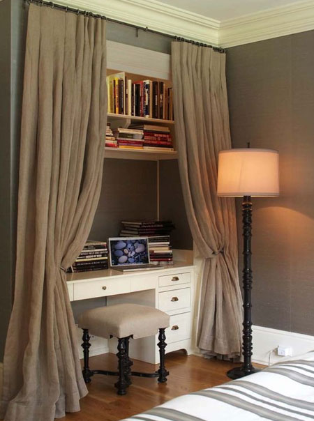 home office in a bedroom