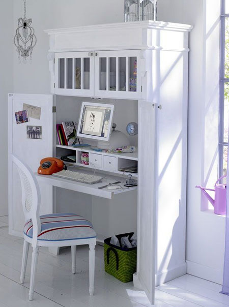 home office in cabinet