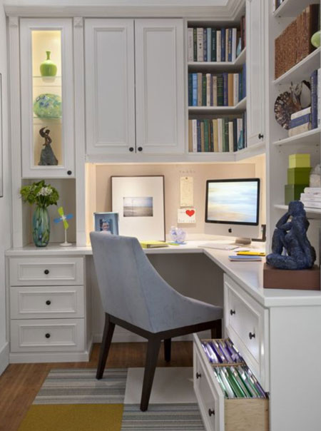 home office in spare bedroom