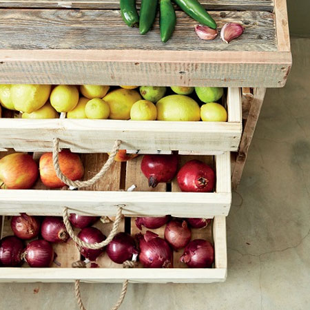 pallet wood veggie rack