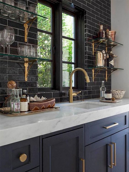 brass accents in kitchens