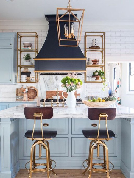 brass spray paint kitchen accents