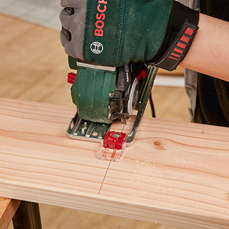 cut all pine to length using a jigsaw