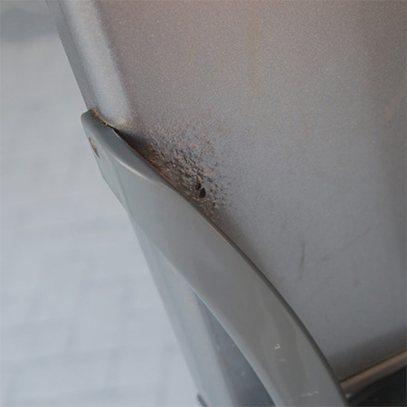 restore refrigerator with Rust-Oleum Appliance Epoxy spray paint - rust damage