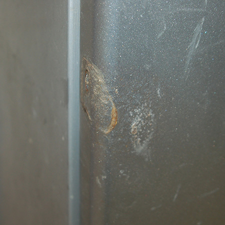 restore refrigerator with Rust-Oleum Appliance Epoxy spray paint - rust damage