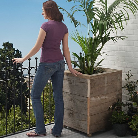 planters from reclaimed wood